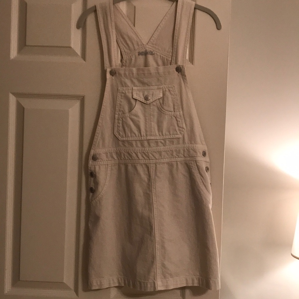 Alexa Chung for AG white denim overall dress